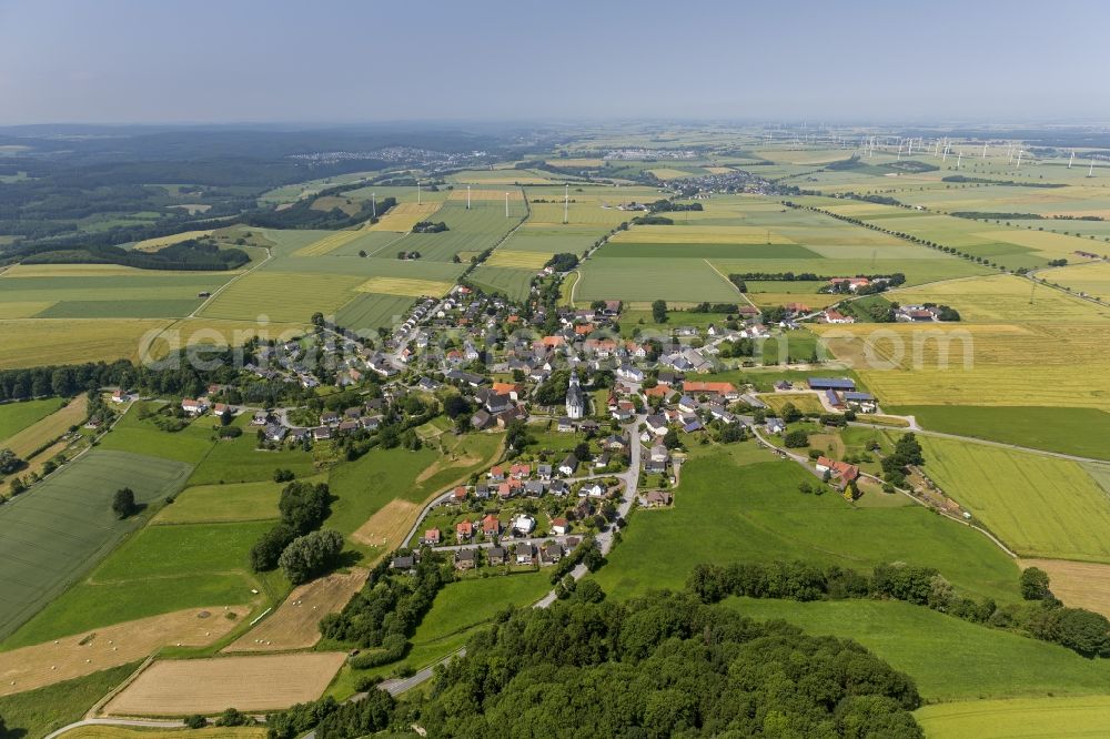 Aerial image Rüthen - Cityscape of the district Altenruethen in Ruethen with surrounding fields in the state of North Rhine-Westphalia