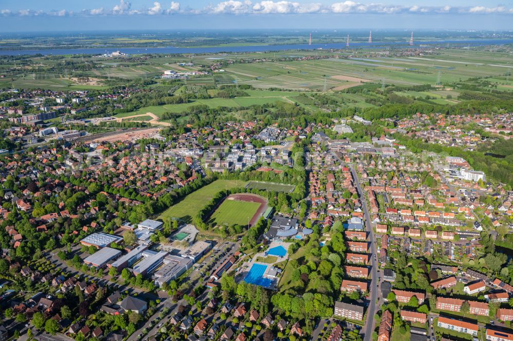 Aerial photograph Stade - Cityscape of the district Campe in Stade in the state Lower Saxony, Germany