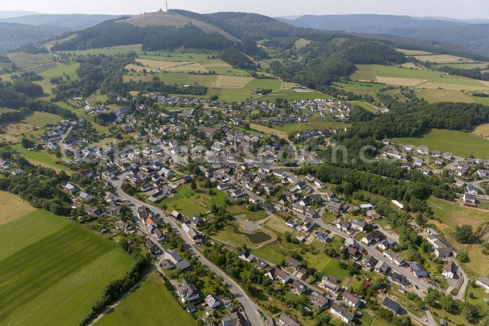 Aerial image Hallenberg Hesborn - Cityscape of the district Hesborn in the city Hallenberg in the state of North Rhine-Westphalia