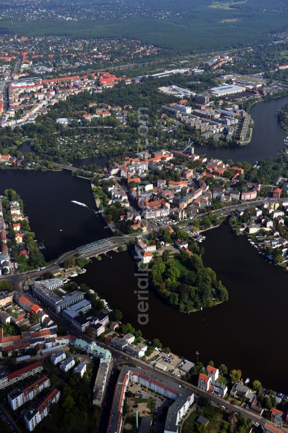 Aerial image Berlin Köpenick - City view from the Köpenick area in the historic center along the banks of the Dahme in Berlin