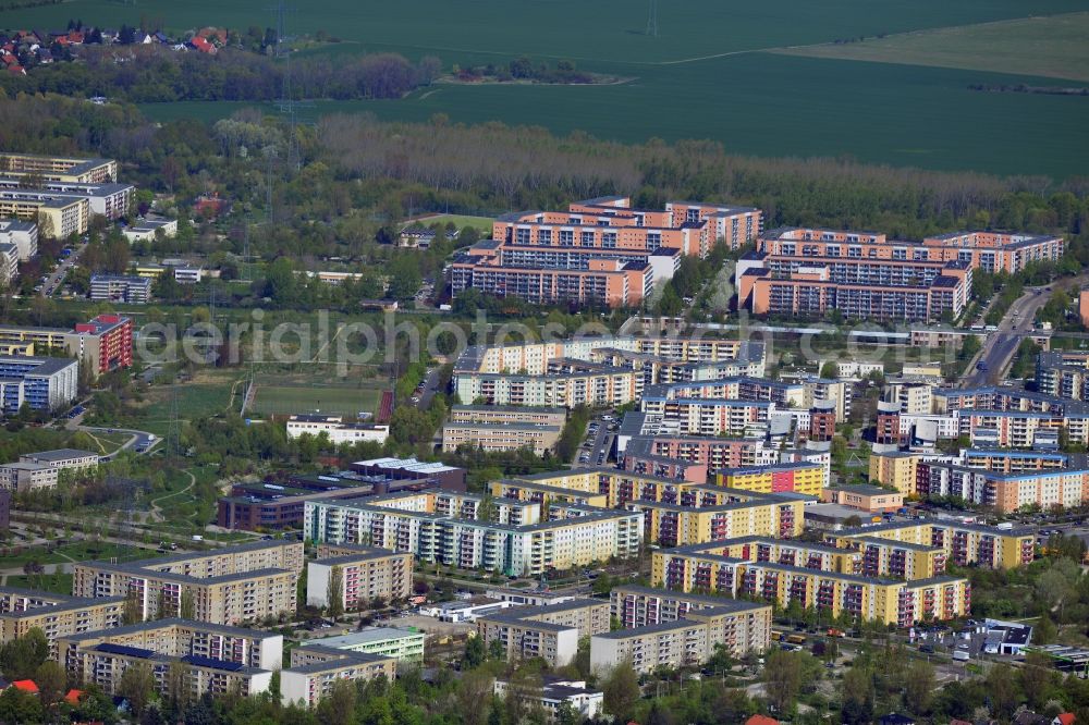 Berlin Marzahn Hellersdorf from above - City view from the village of Marzahn-Hellersdorf district with the largest contiguous block of residential areas in way of GDR - Times