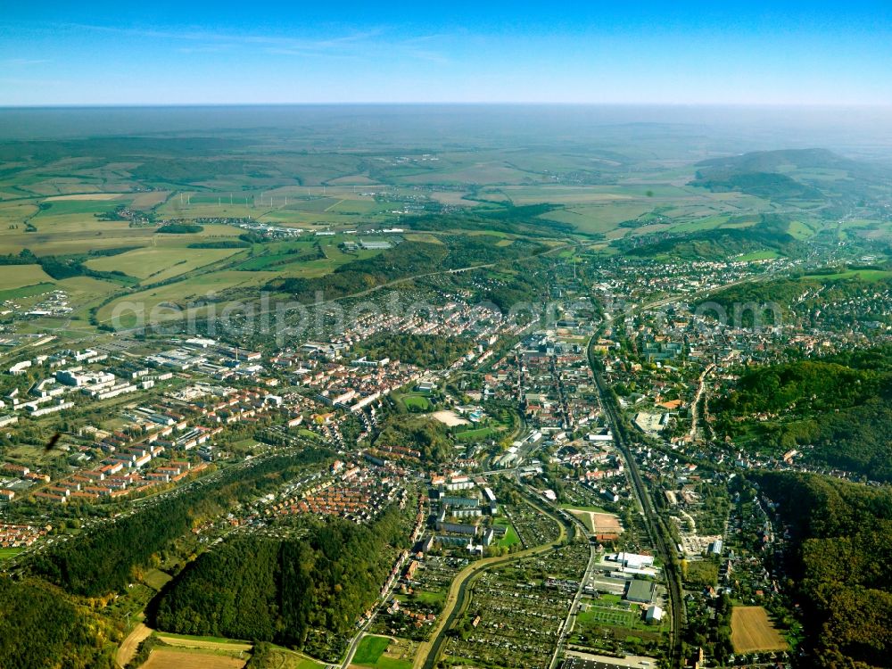 Aerial photograph Eisenach - City view of the city and parts Stedtfeldt Stregda in Eisenach in Thuringia