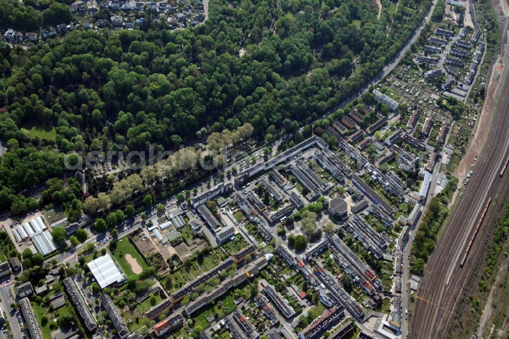 Koblenz Goldgrube from above - Cityscape of the district of Koblenz-Goldgrube in the state of Rhineland-Palatinate