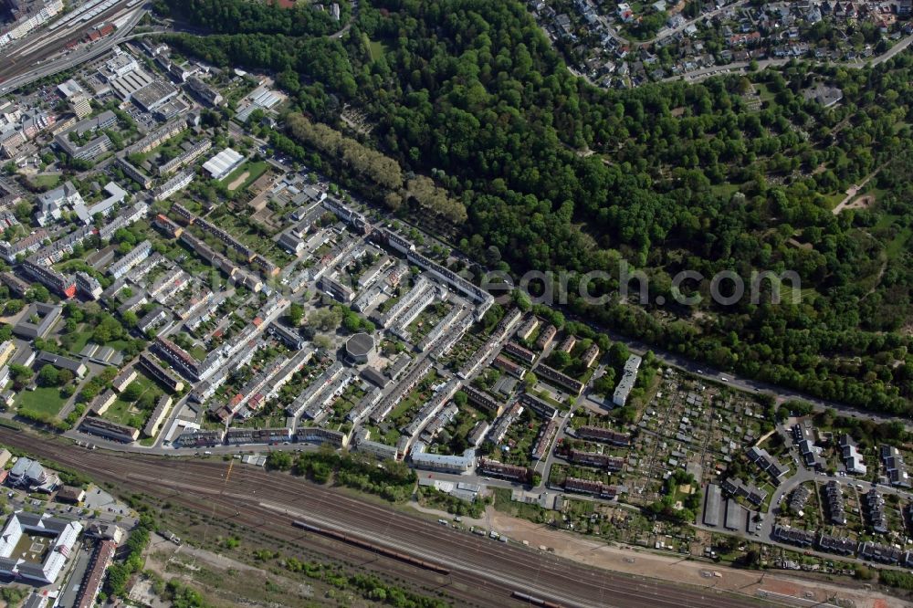 Aerial image Koblenz Goldgrube - Cityscape of the district of Koblenz-Goldgrube in the state of Rhineland-Palatinate