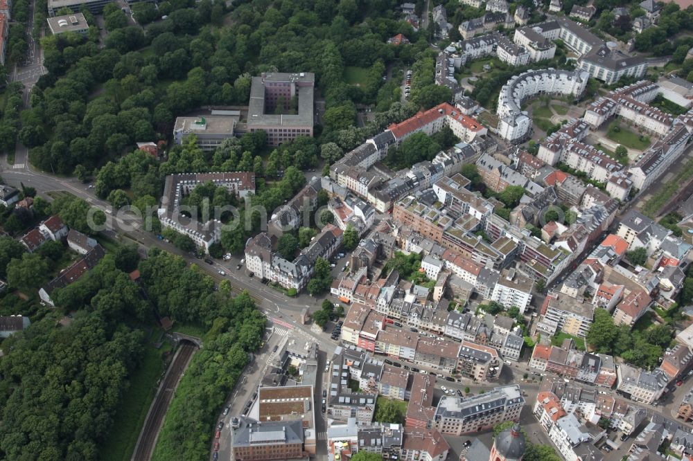 Aerial photograph Mainz - District of the district Altstadt near the Gautor in the city in Mainz in the state Rhineland-Palatinate, Germany