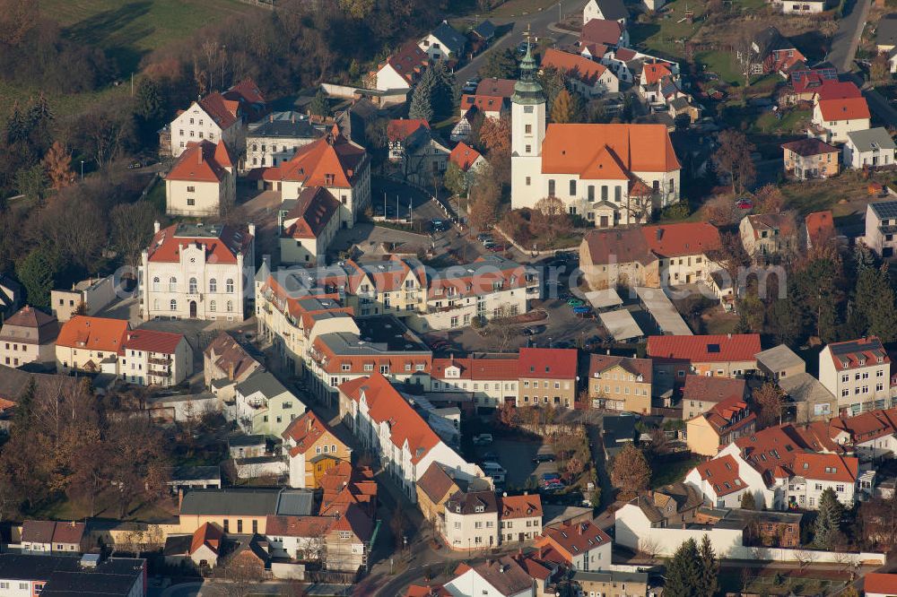 Aerial photograph Böhlen - Stadtansicht vom Stadtzentrum von Böhlen in Sachsen. City view from the center of Bohlen in Saxony.