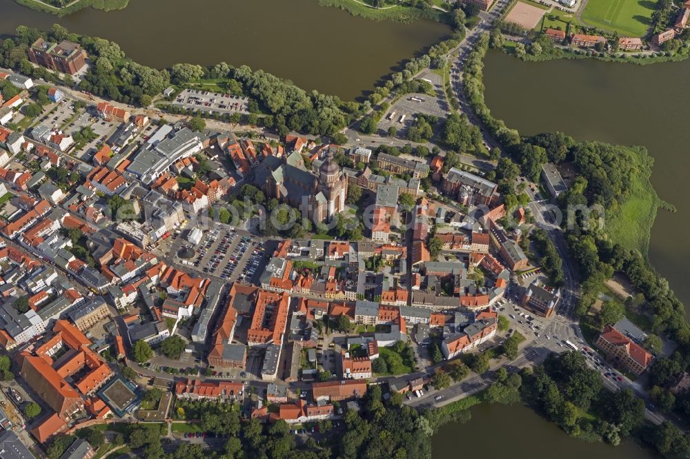 Stralsund from above - City view from the city center of Stralsund in Mecklenburg - Western Pomerania