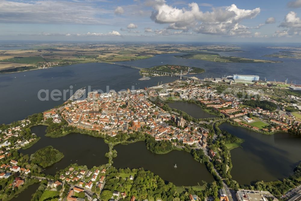 Aerial image Stralsund - City view from the city center of Stralsund in Mecklenburg - Western Pomerania