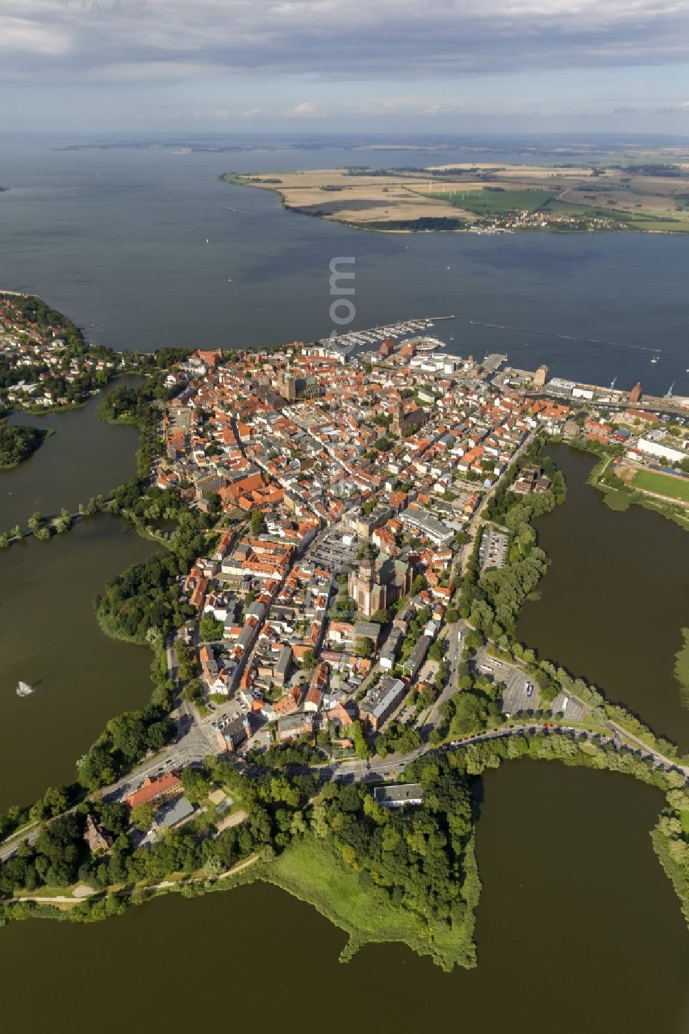 Stralsund from above - City view from the city center of Stralsund in Mecklenburg - Western Pomerania