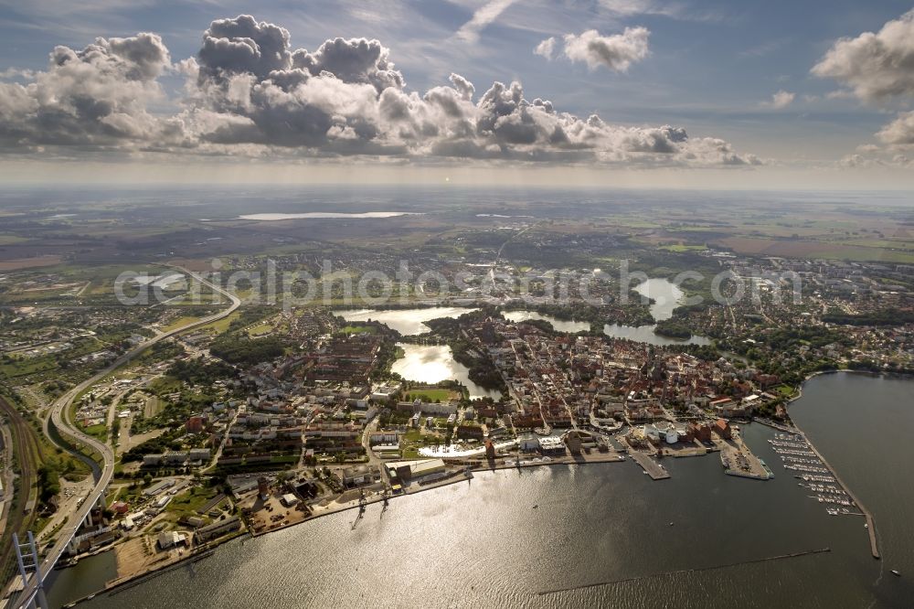 Aerial photograph Stralsund - City view from the city center of Stralsund in Mecklenburg - Western Pomerania