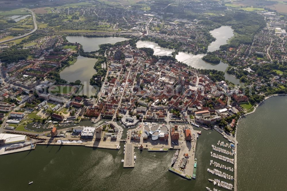 Stralsund from above - City view from the city center of Stralsund in Mecklenburg - Western Pomerania