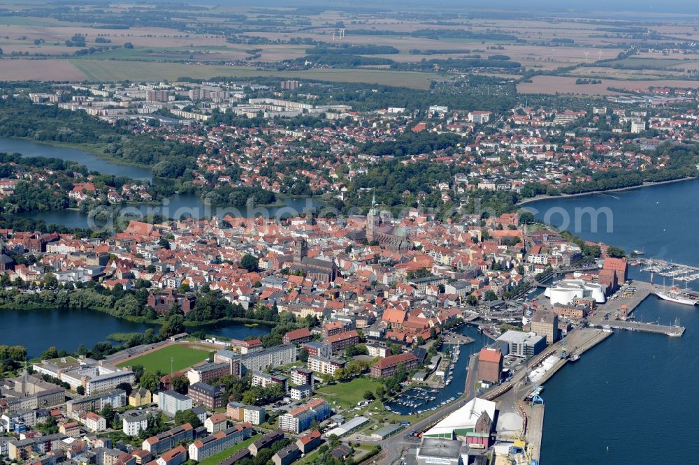 Aerial image Stralsund - City view from the city center of Stralsund in Mecklenburg - Western Pomerania