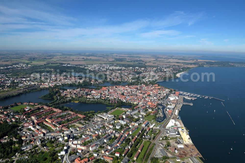 Aerial photograph Stralsund - City view from the city center of Stralsund in Mecklenburg - Western Pomerania