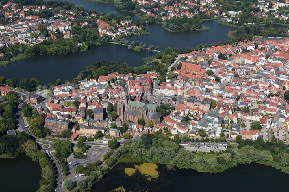 Aerial photograph Stralsund - City view from the city center of Stralsund in Mecklenburg - Western Pomerania