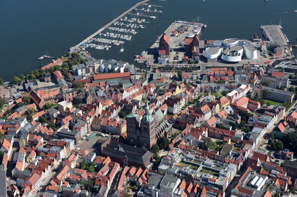 Stralsund from the bird's eye view: City view from the city center of Stralsund in Mecklenburg - Western Pomerania