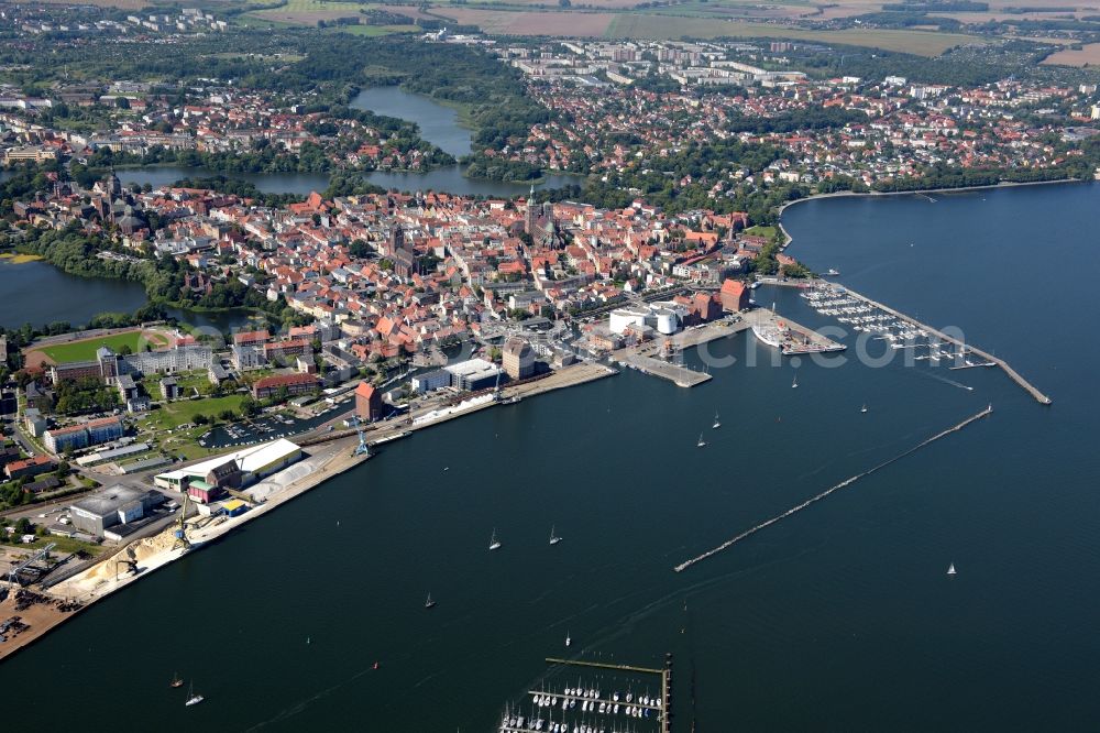 Aerial photograph Stralsund - City view from the city center of Stralsund in Mecklenburg - Western Pomerania