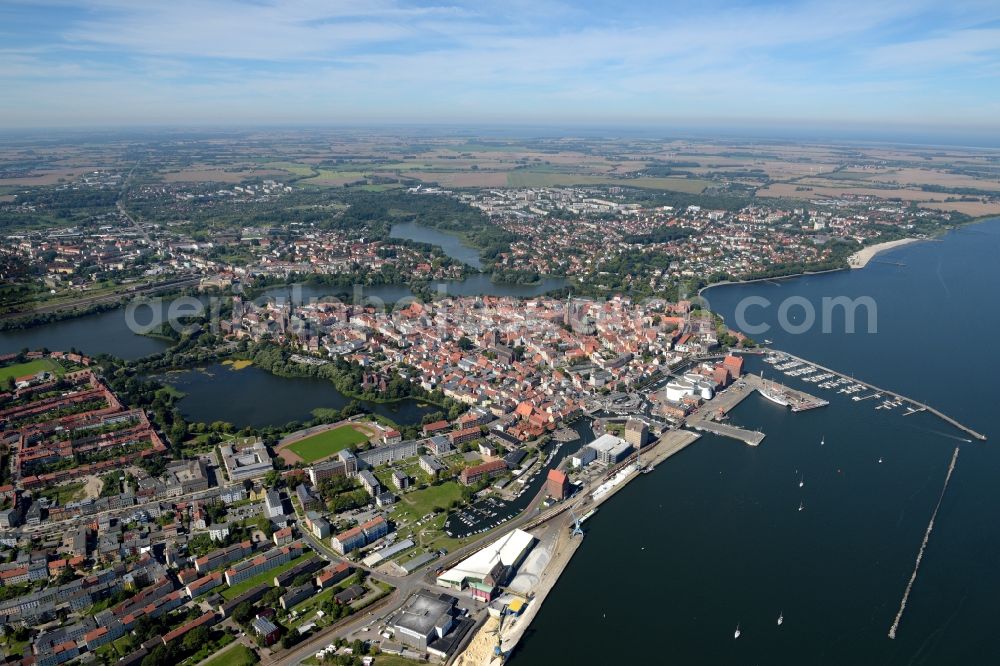 Stralsund from above - City view from the city center of Stralsund in Mecklenburg - Western Pomerania