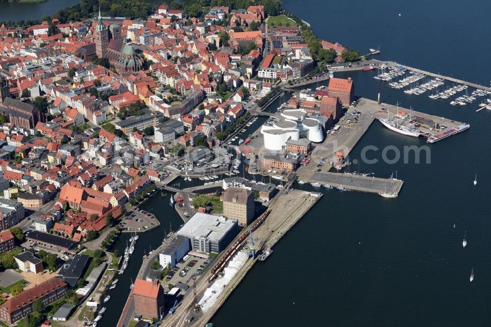 Stralsund from the bird's eye view: City view from the city center of Stralsund in Mecklenburg - Western Pomerania