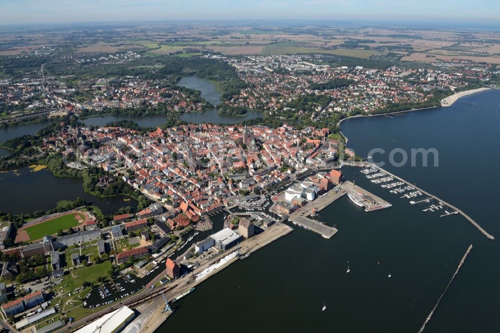 Aerial image Stralsund - City view from the city center of Stralsund in Mecklenburg - Western Pomerania