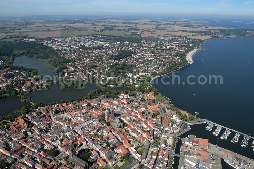 Aerial photograph Stralsund - City view from the city center of Stralsund in Mecklenburg - Western Pomerania