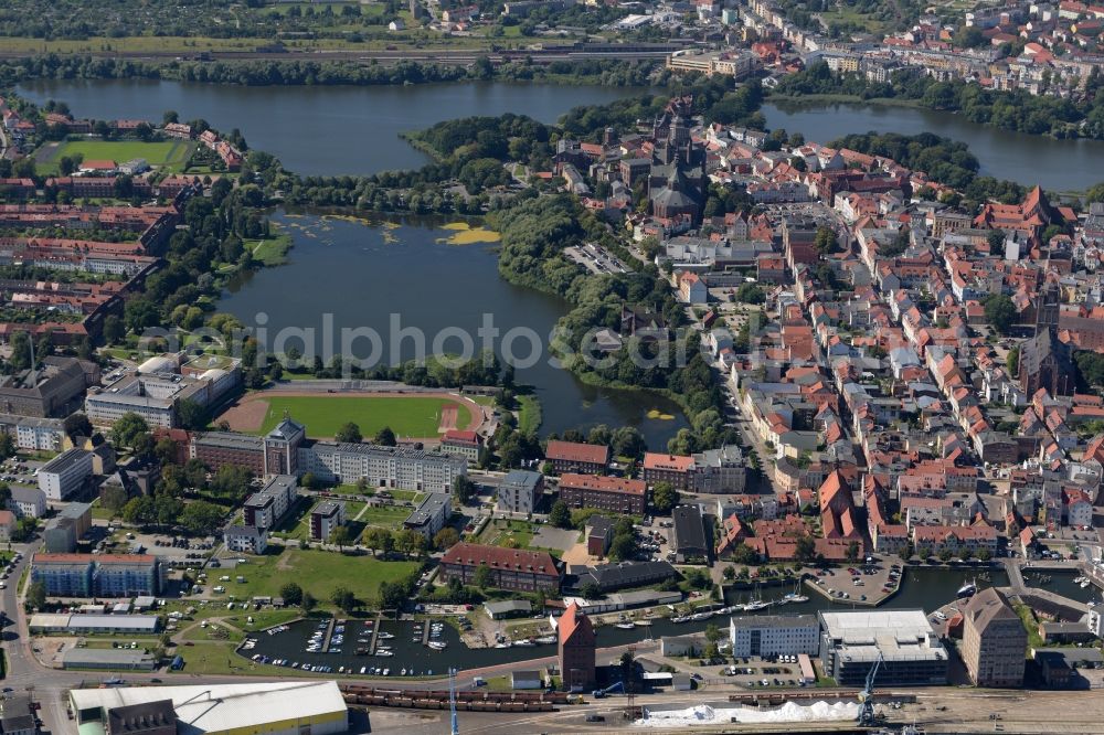 Aerial photograph Stralsund - City view from the city center of Stralsund in Mecklenburg - Western Pomerania