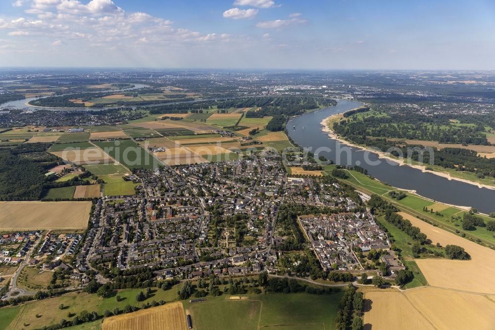 Dormagen from above - City view from the town center of historic fortress in Dormagen in North Rhine-Westphalia