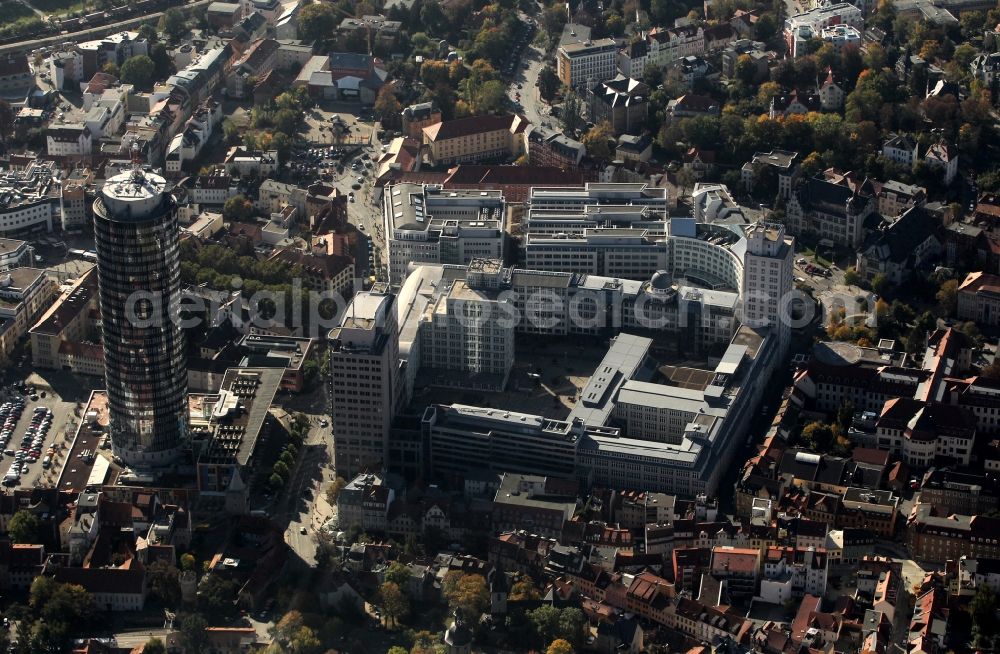 Aerial image Jena - City view from the town center with the Goethe Gallery in Jena in Thuringia