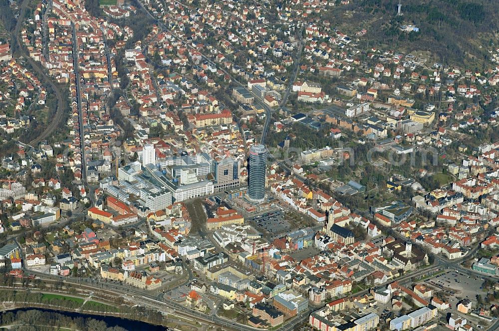 Aerial photograph Jena - City view from the center of Jena in Thuringia