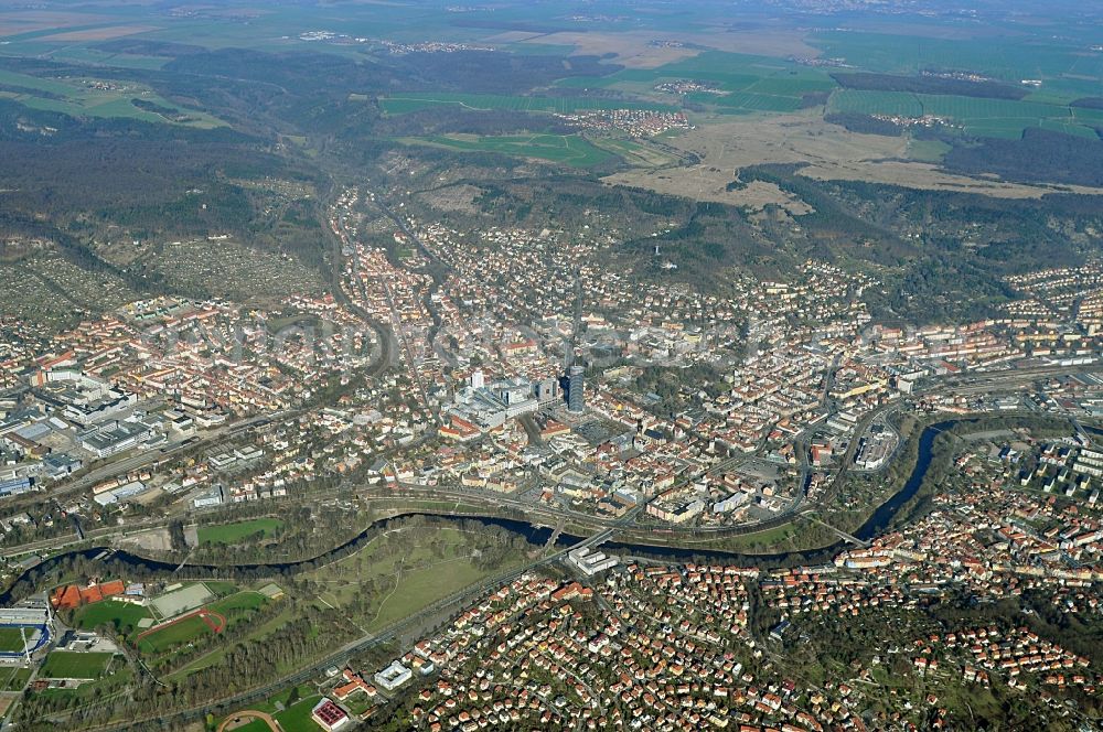 Jena from above - City view from the center of Jena in Thuringia