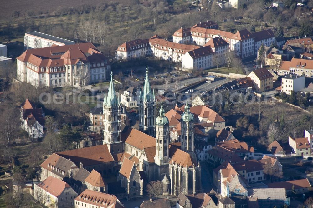 Naumburg from above - View of the Cathedral of Naumburg. The Cathedral of St. Peter and Paul is the former cathedral of the Diocese of Naumburg and was built in the first half of the 13th Century. It is one of the most important buildings of the late Romanesque in Saxony-Anhalt