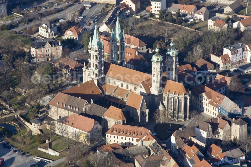 Naumburg from the bird's eye view: View of the Cathedral of Naumburg. The Cathedral of St. Peter and Paul is the former cathedral of the Diocese of Naumburg and was built in the first half of the 13th Century. It is one of the most important buildings of the late Romanesque in Saxony-Anhalt