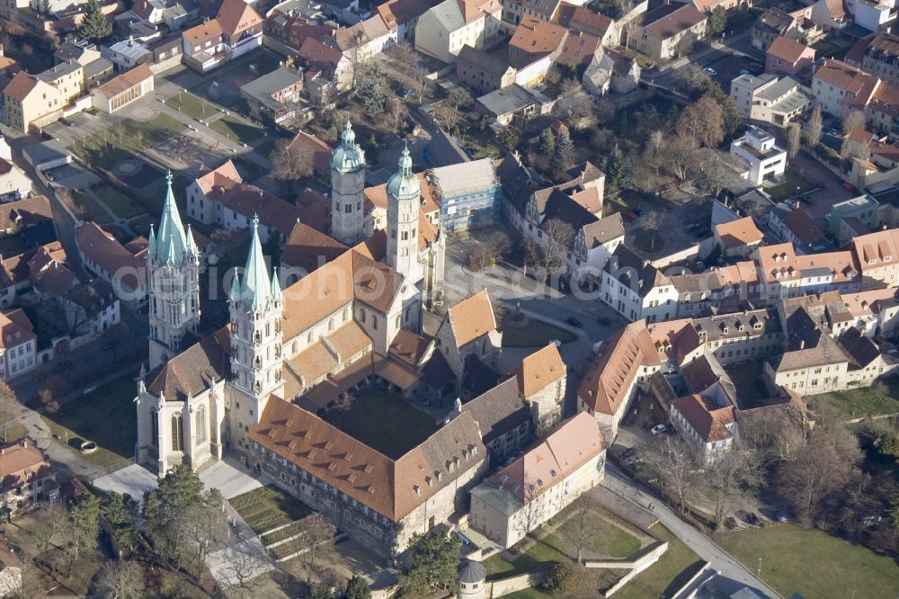 Naumburg from above - View of the Cathedral of Naumburg. The Cathedral of St. Peter and Paul is the former cathedral of the Diocese of Naumburg and was built in the first half of the 13th Century. It is one of the most important buildings of the late Romanesque in Saxony-Anhalt