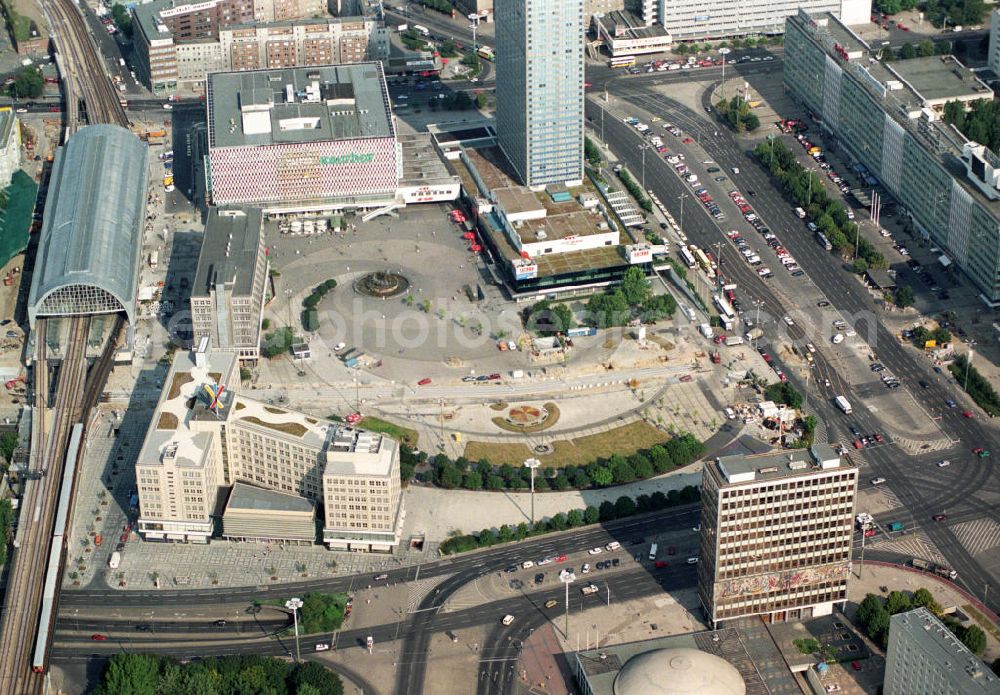 Aerial image Berlin - City view from the city center at the East Berlin on Alexanderplatz