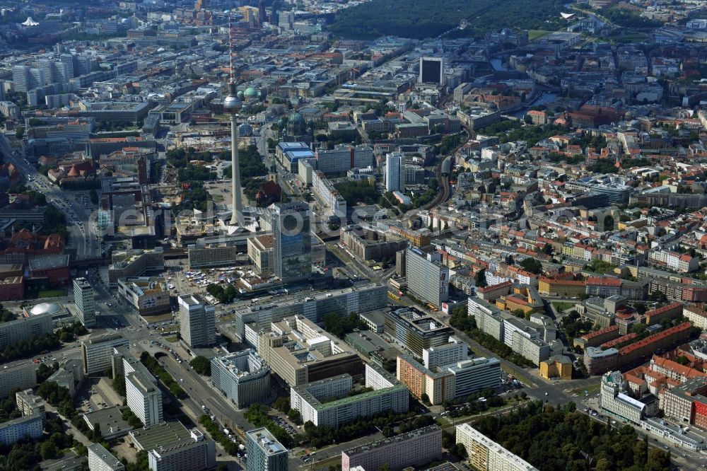 Berlin Mitte from above - City view from the town center east at Alexanderplatz in Mitte district of Berlin