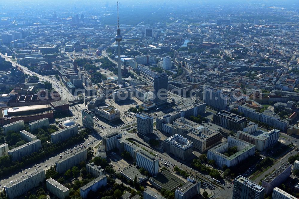 Aerial image Berlin - City view from the town center east at Alexanderplatz in Mitte district of Berlin