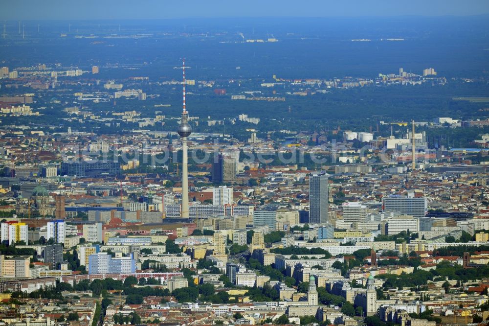 Berlin from above - City Center East Berlin on TV tower in destrict Mitte