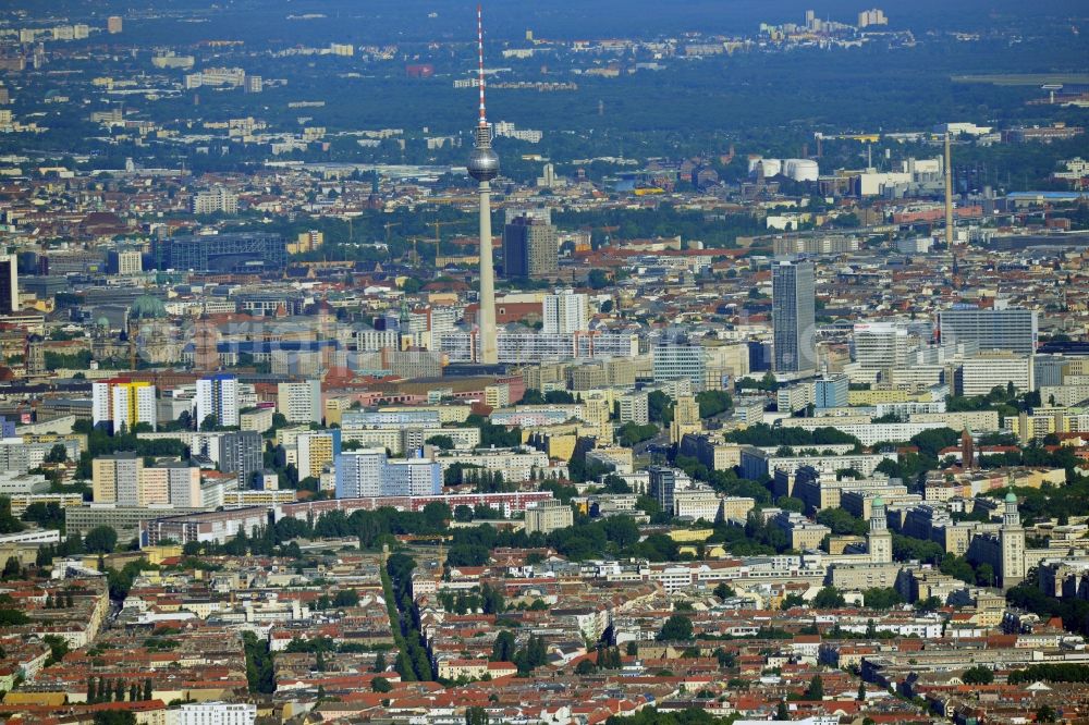 Berlin from the bird's eye view: City Center East Berlin on TV tower in destrict Mitte