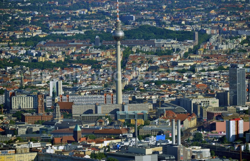 Berlin from the bird's eye view: City Center East Berlin on TV tower in destrict Mitte