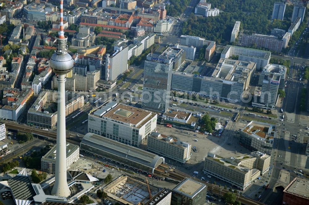 Aerial image Berlin - City view from the center of the federal capital of East Berlin