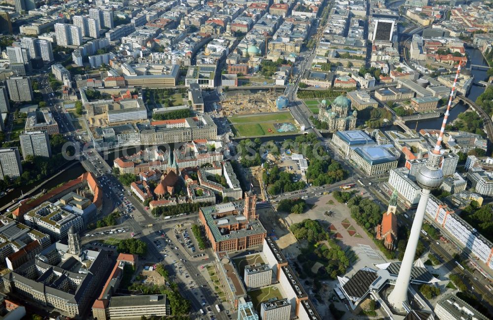 Aerial photograph Berlin - City view from the center of the federal capital of East Berlin