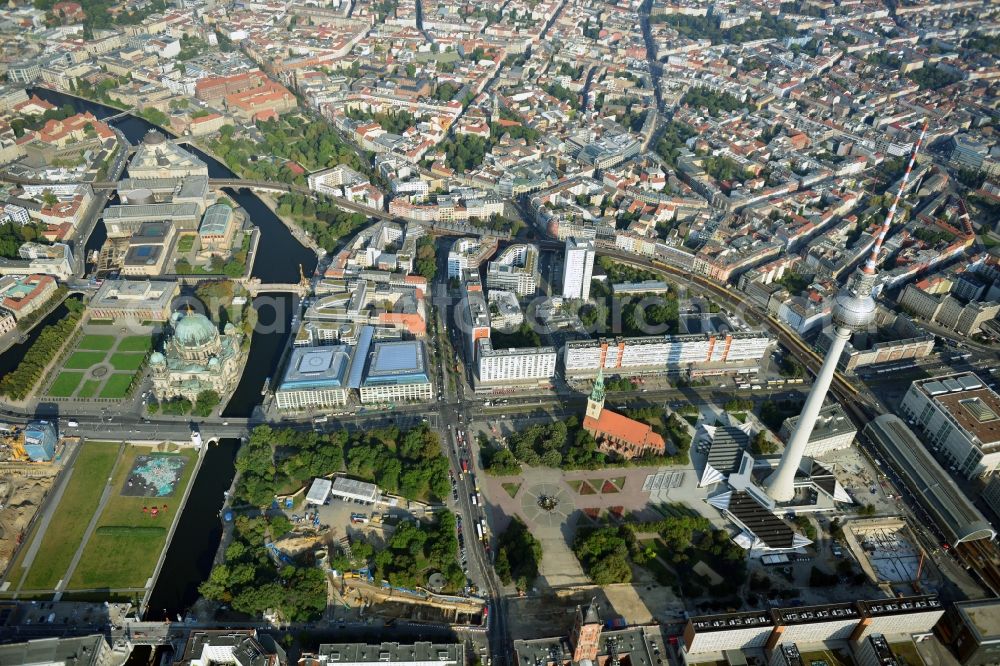 Aerial image Berlin - City view from the center of the federal capital of East Berlin