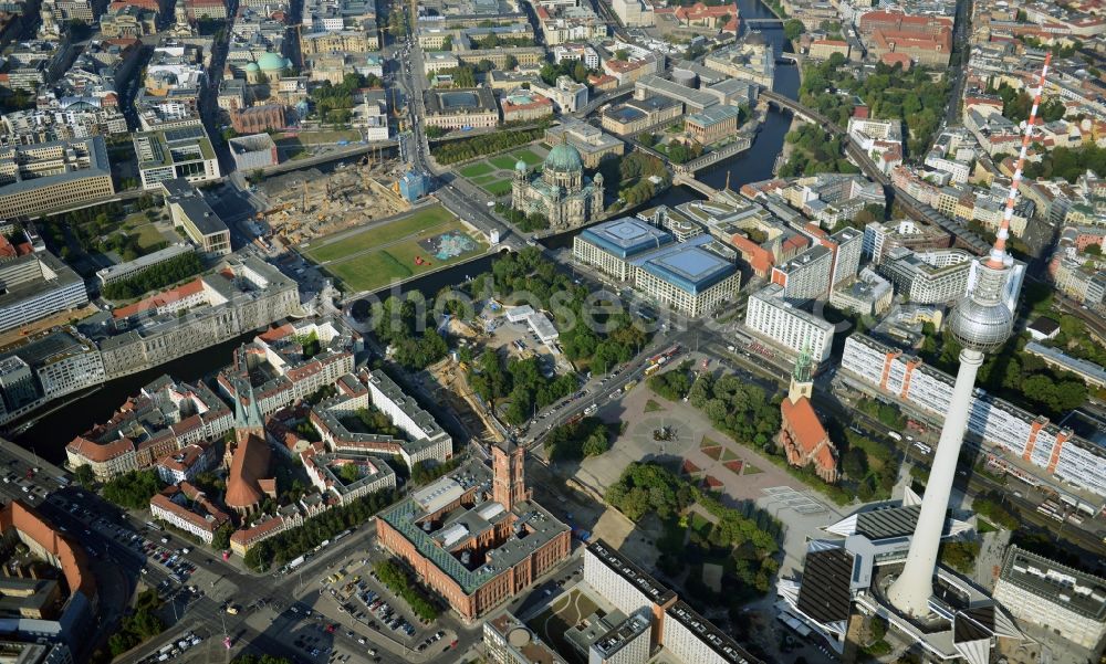 Aerial photograph Berlin - City view from the center of the federal capital of East Berlin