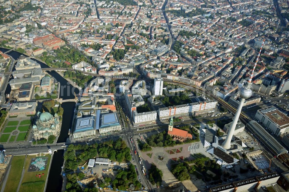 Aerial image Berlin - City view from the center of the federal capital of East Berlin