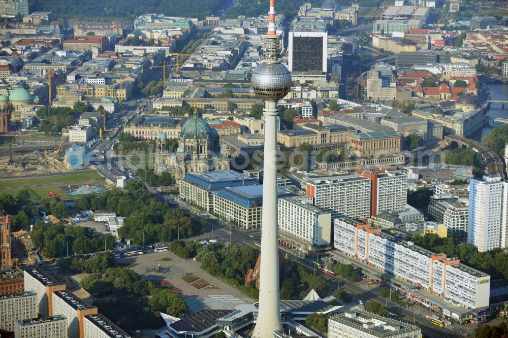 Aerial photograph Berlin - City view from the center of the federal capital of East Berlin