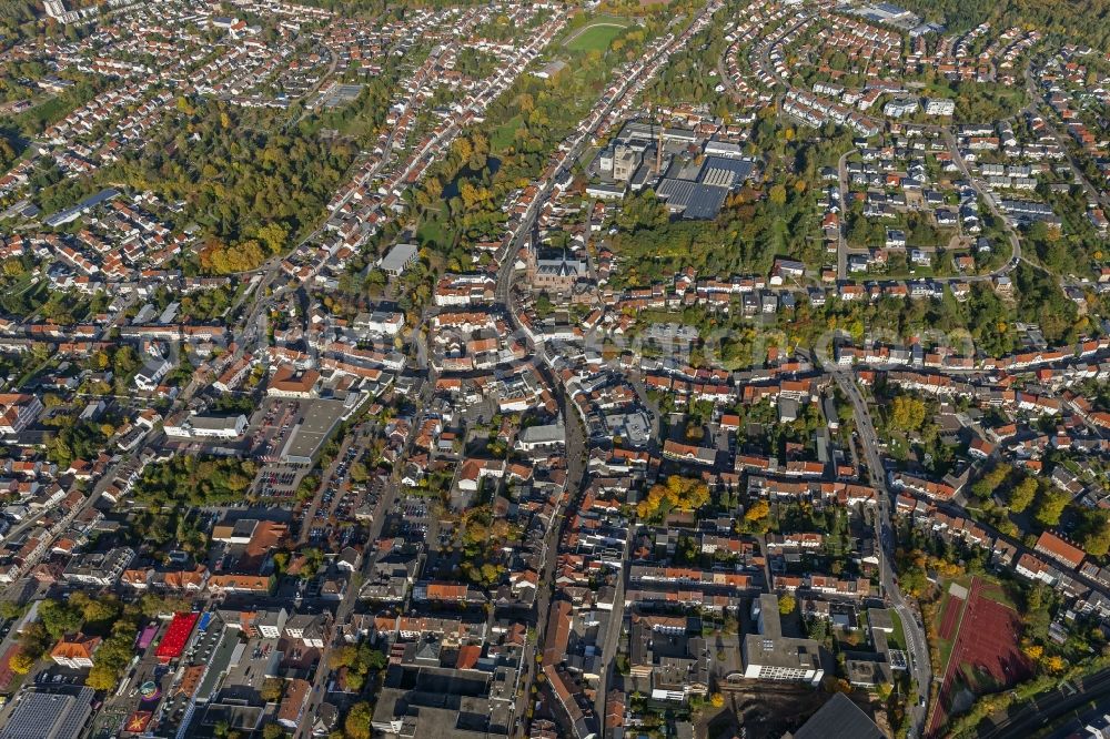 Sankt Ingbert from the bird's eye view: City view from the town center Sankt Ingbert Saarland