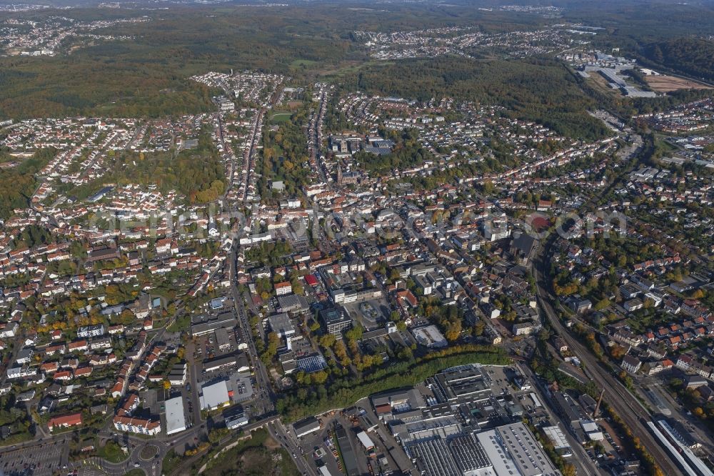 Aerial image Sankt Ingbert - City view from the town center Sankt Ingbert Saarland