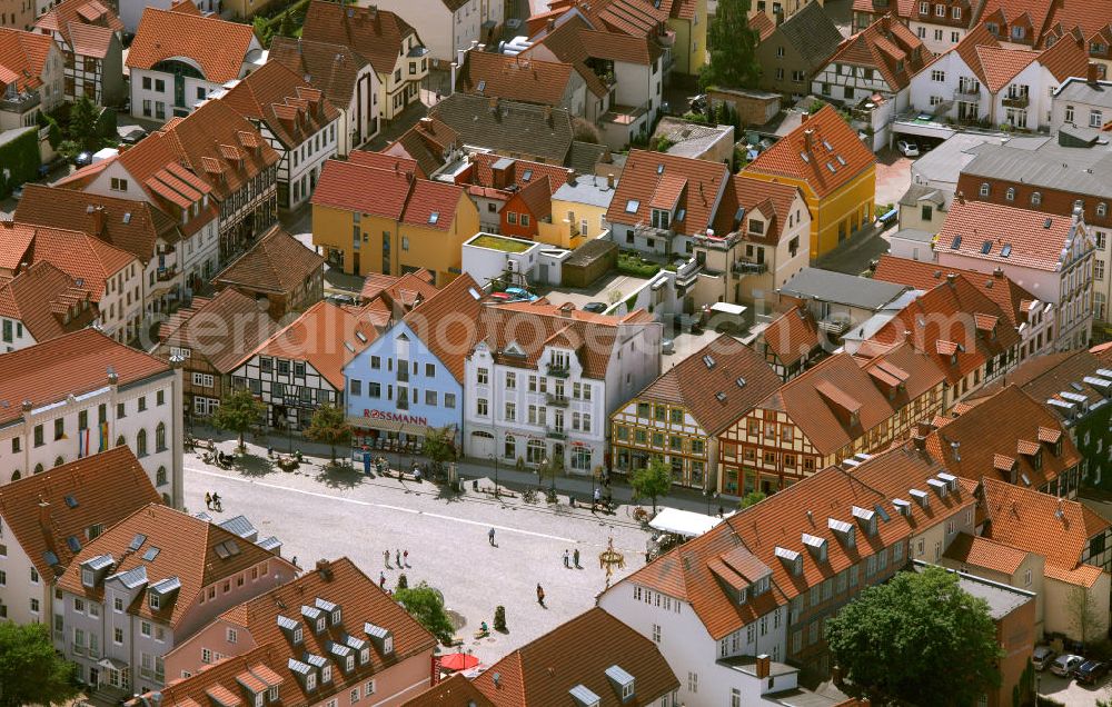 Aerial image Waren / Müritz - Stadtansicht vom Stadtzentrum und der Warener Altstadt an der Marina zur Müritz in Mecklenburg-Vorpommern. City view from the city center and the old town Waren.