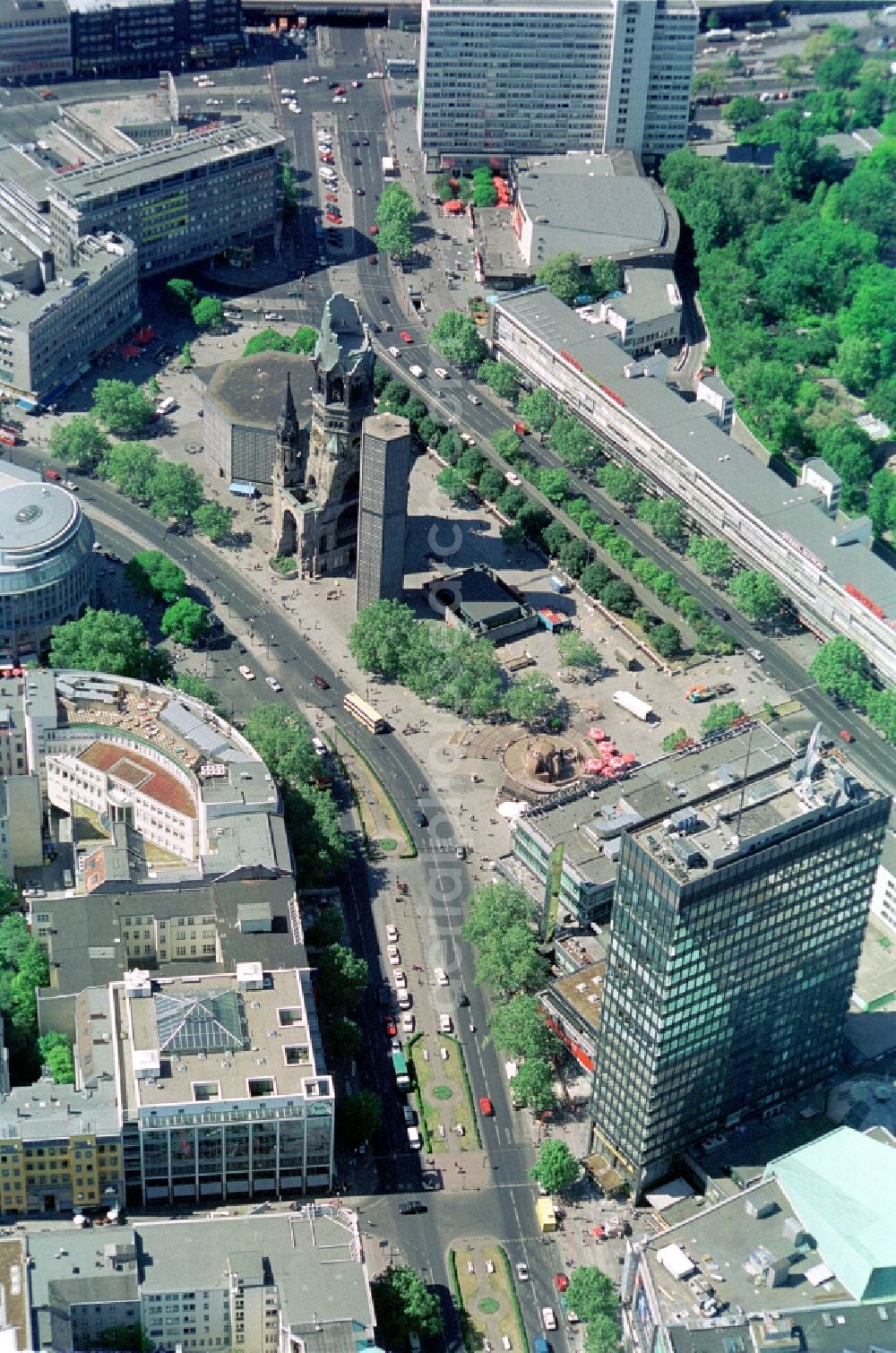 Berlin from the bird's eye view: View Cityscape from the city center in the Charlottenburg district of western Berlin