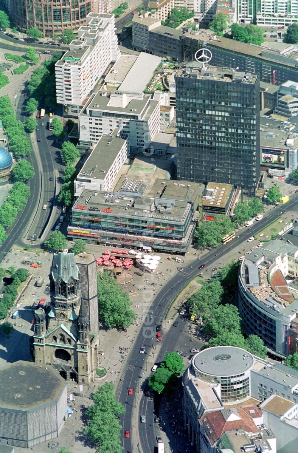 Berlin from the bird's eye view: View Cityscape from the city center in the Charlottenburg district of western Berlin