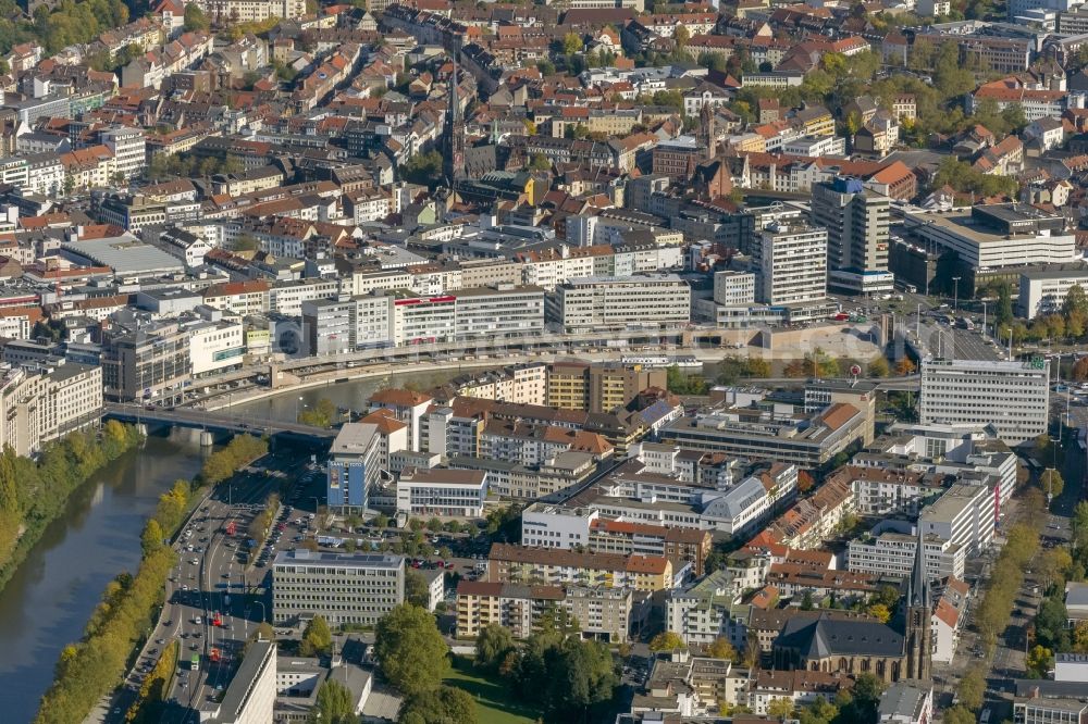 Saarbrücken from above - City view of the city center and the city center of Saarbrücken in Saarland